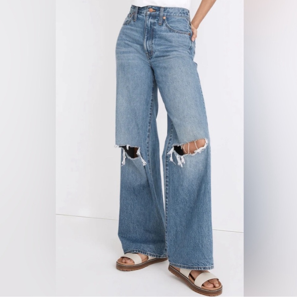 Madewell Superwide-Leg Knee-Rip Jean